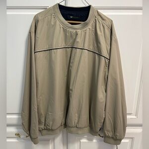 Wedge Golf Beyond Wind Gear Golf Pullover Reversible Navy Tan Jacket NWT Men’s L